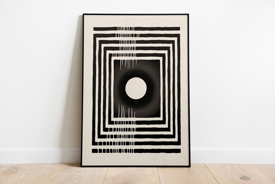 Boho Abstract Art Print, Neutral Modern Poster - Image 2
