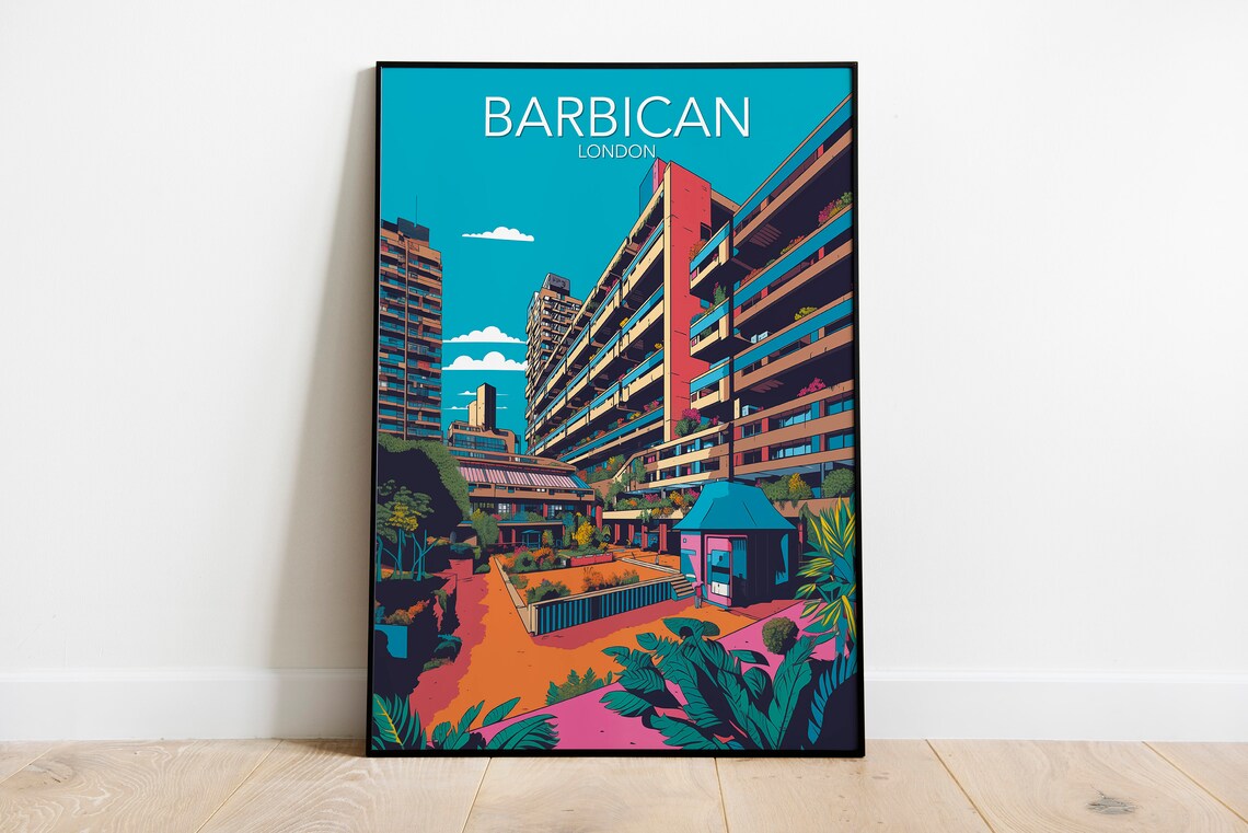 Barbican London Modern Travel Poster, Art Print