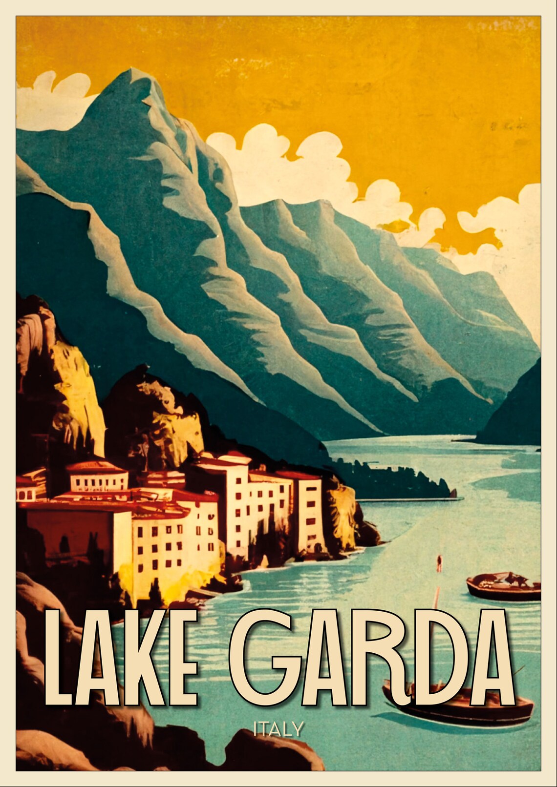 Lake Garda Vintage Poster Print, Nature Landscape - Image 2