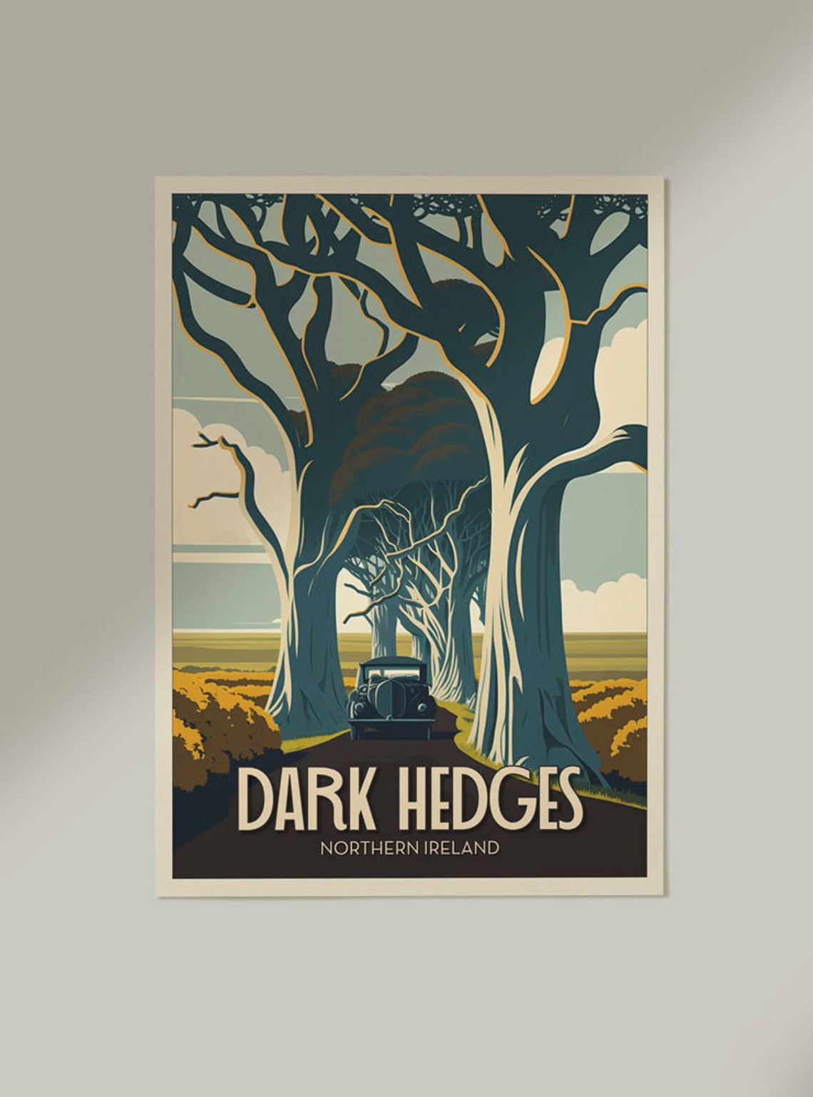 Dark Hedges Northern Ireland Beech Tree Tunnel Vintage Travel Poster - Image 2