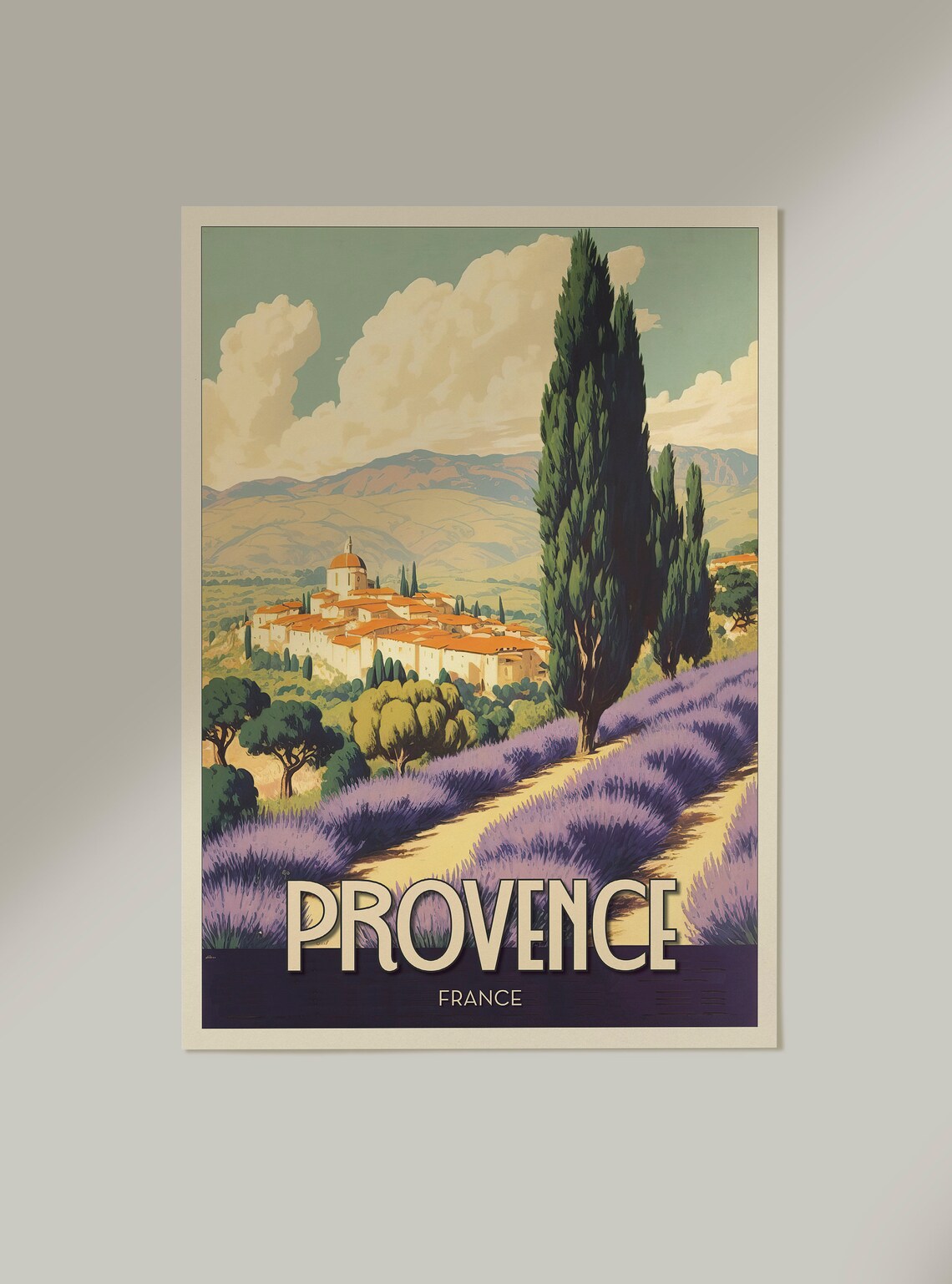 Provence France Lavender Fields Village Vintage Travel Poster - Image 2