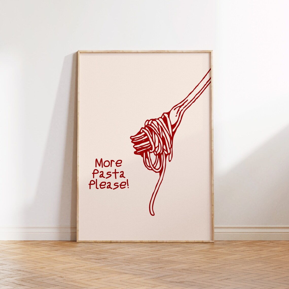 Kitchen Print More Pasta Please Poster Cute Kitchen Decor Trendy Typography Print Pasta Wall Art Funny Kitchen Wall Instant