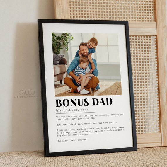 Bonus Dad Definition Poster, Father's Day Gift