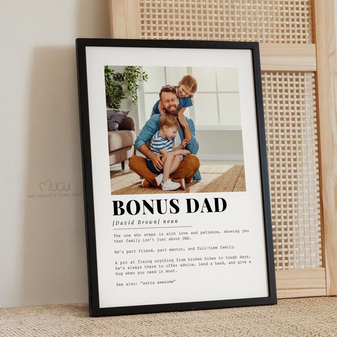 Bonus Dad Definition Poster, Father's Day Gift