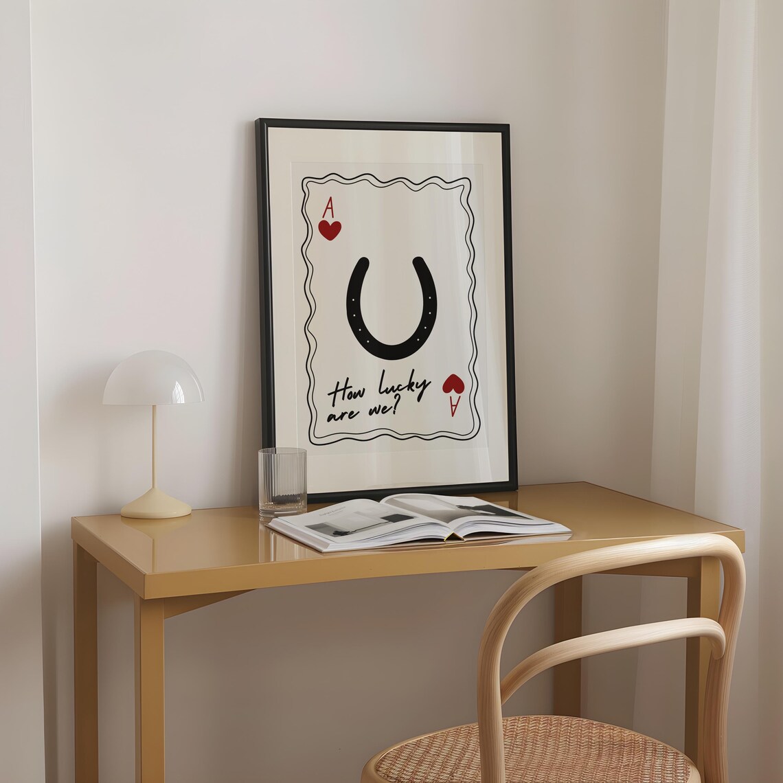 How Lucky Are We Ace Of Hearts Horseshoe Romantic Love Poster - Image 2