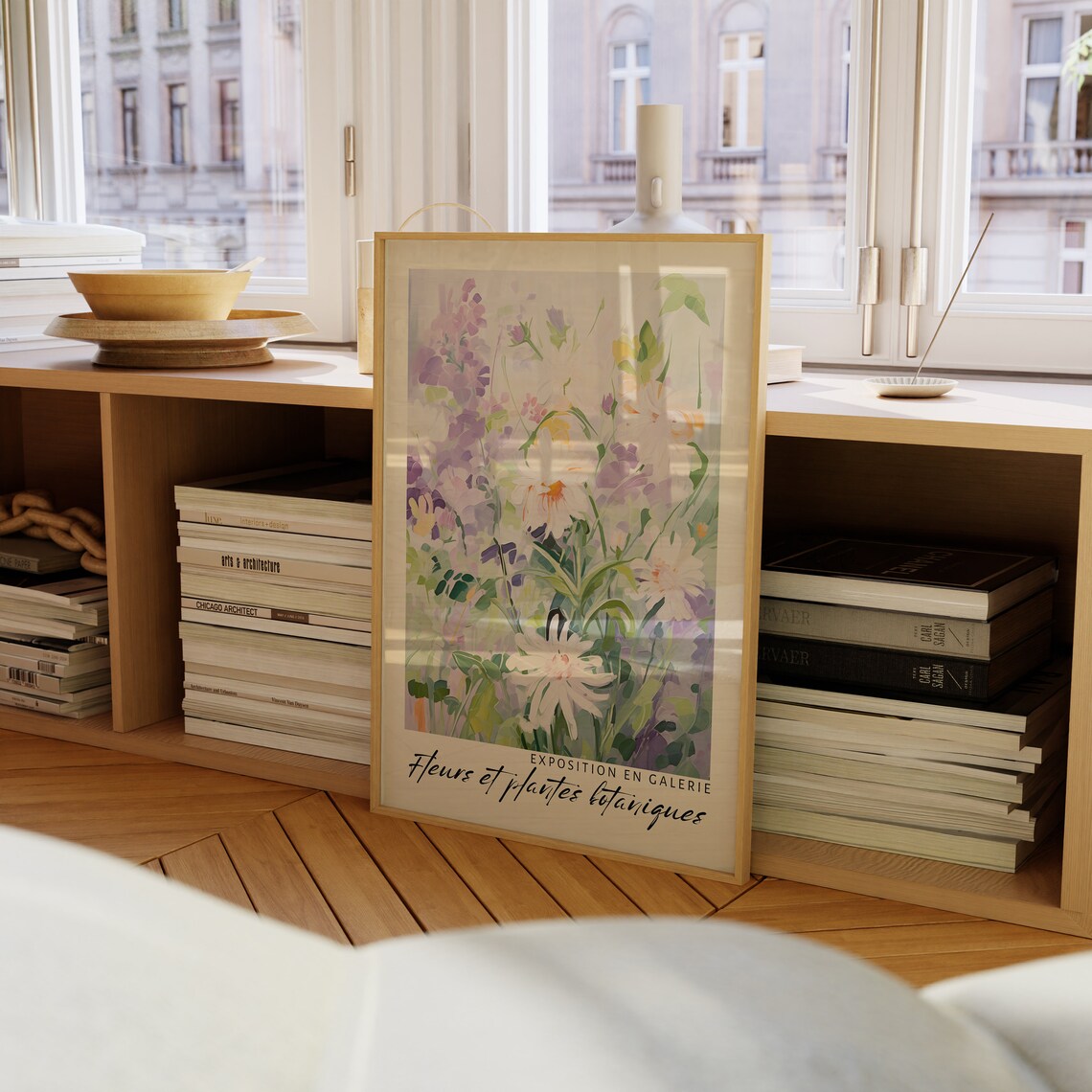 Lilac Wildflower Oil Painting Botanical Gallery Exhibition Print - Image 2