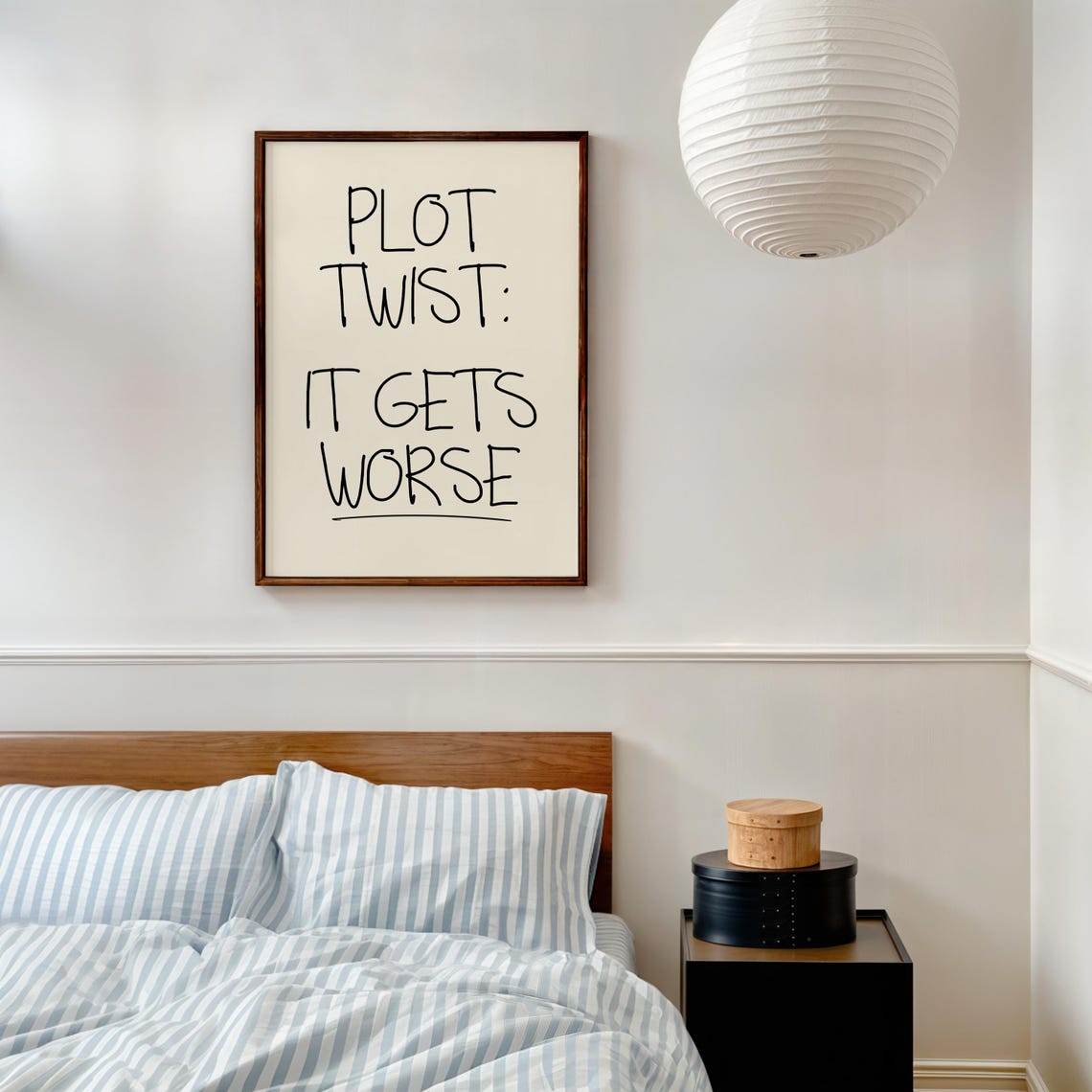 Plot Twist It Gets Worse Funny Typography Dark Humor Quote Poster - Image 2