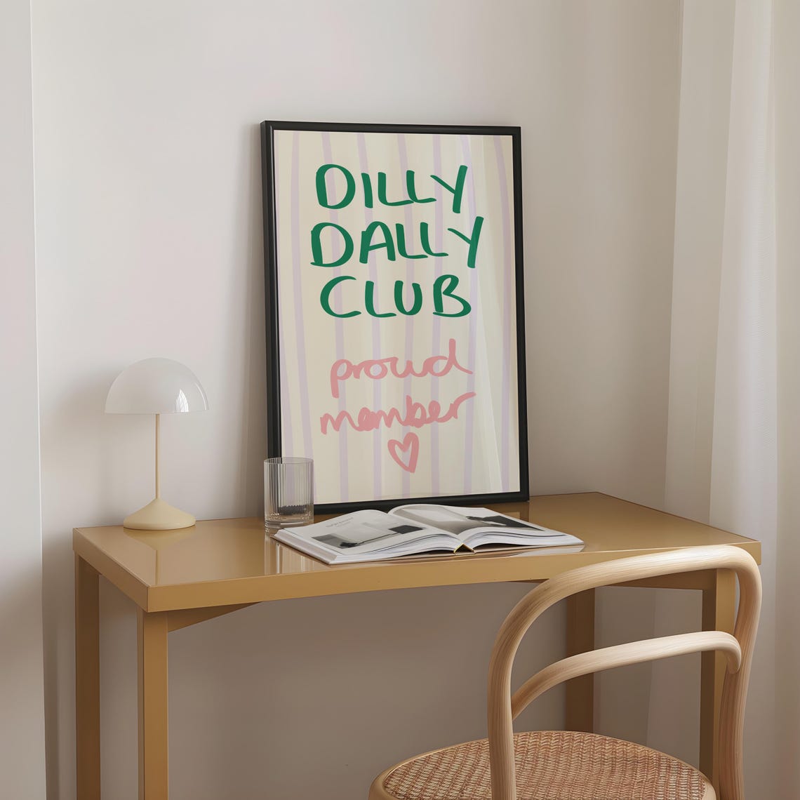 Dilly Dally Club Proud Member Funny Retro Typography Wall Poster - Image 2