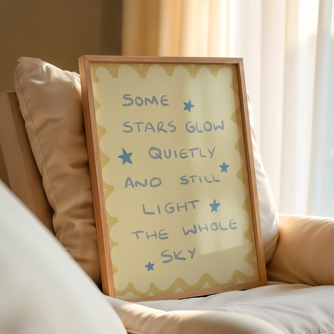 Some Stars Glow Quietly Hand Lettered Inspirational Stars Poster - Image 3