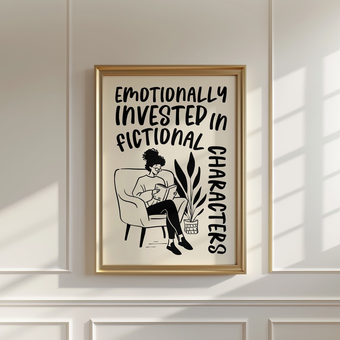 Fictional Characters Book Lover Retro Doodle Art Print - Image 2