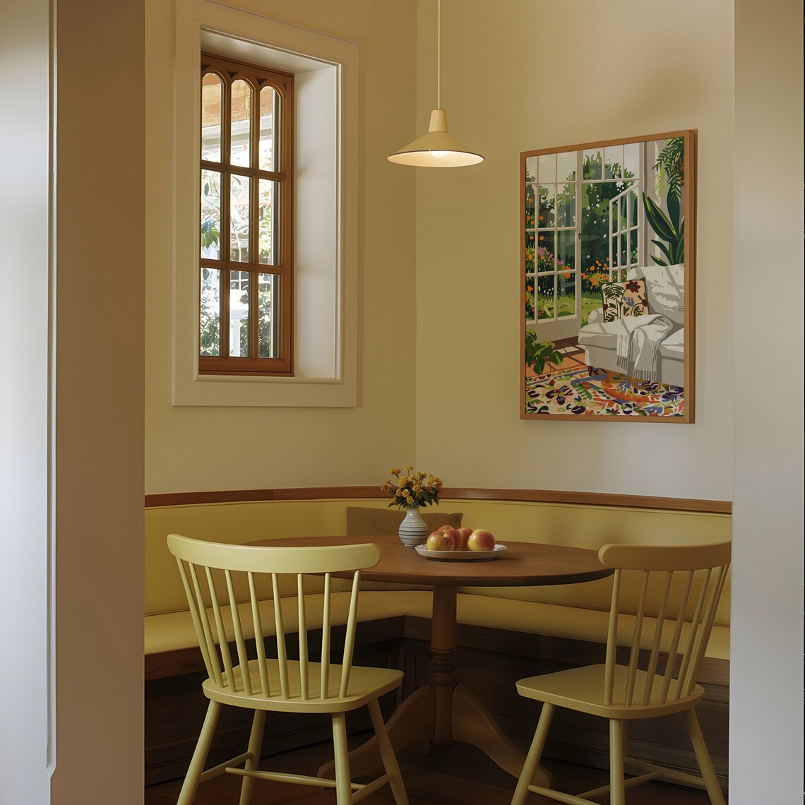Sunny Sunroom Conservatory Open French Doors Garden View Poster - Image 2