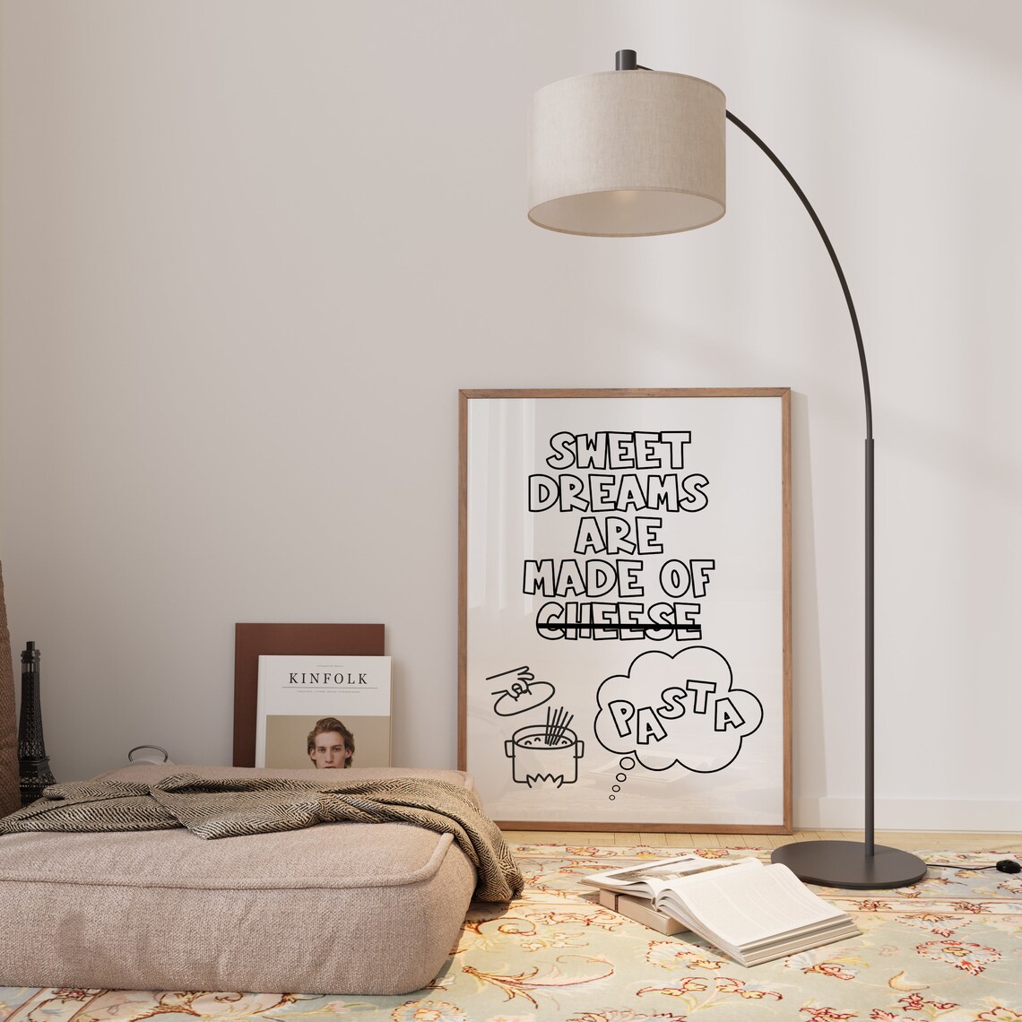 Sweet Dreams Are Made Of Pasta Funny Foodie Fun Quote Poster - Image 2