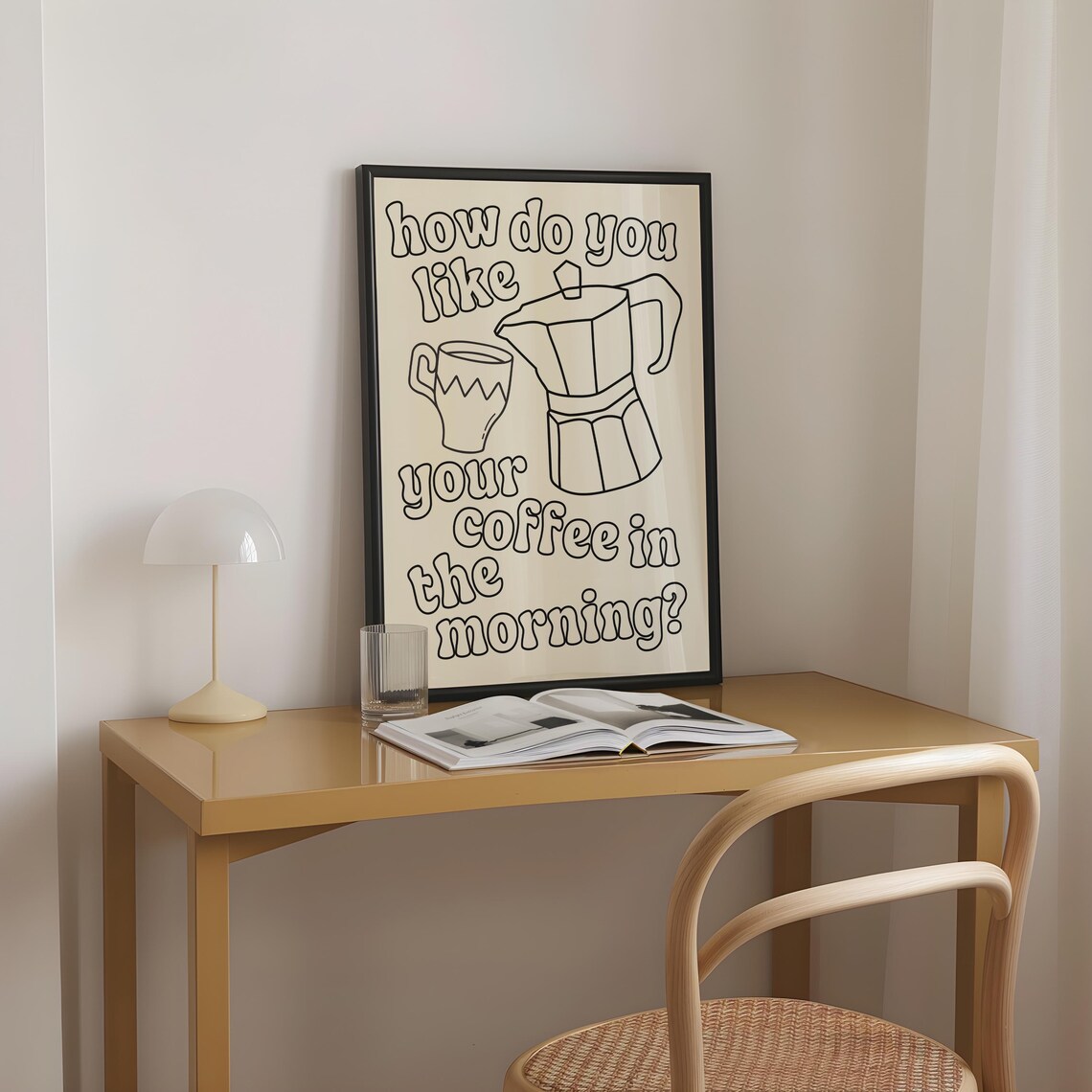 How Do You Like Your Coffee In The Morning Kitchen Moka Pot Poster - Image 2