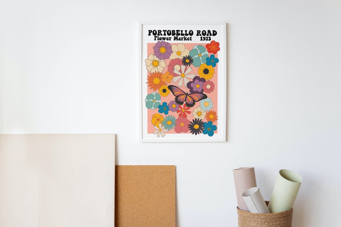 Portobello Road Flower Market London Poster - Image 2