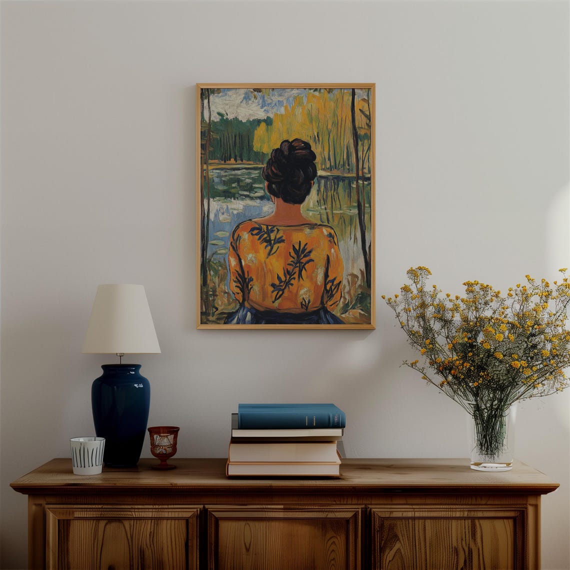 Nature Scene Henri Matisse Print Henri Matisse Style Fauvism Painting Poster Female Viewing Nature Modern Exhibition Art Lake Woodland - Image 2