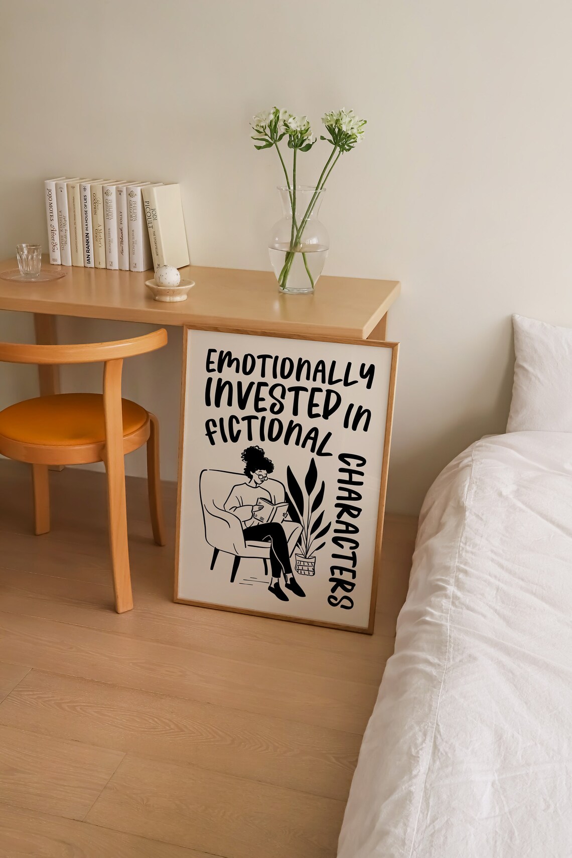 Fictional Characters Book Lover Retro Doodle Art Print - Image 4