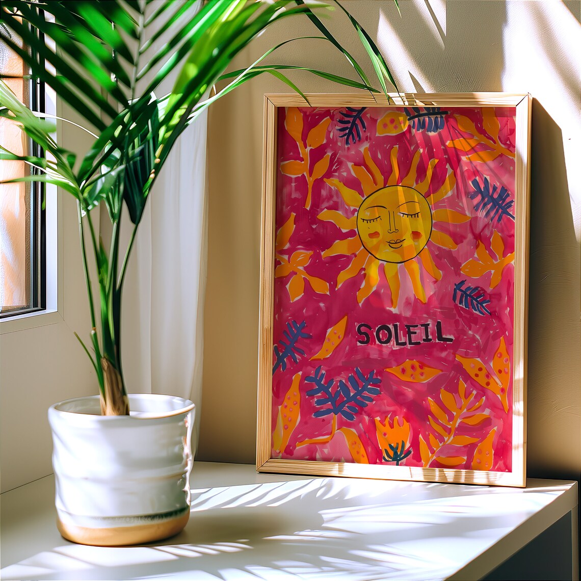 Soleil Retro Sun Poster, Boho Contemporary Decor - Image 4