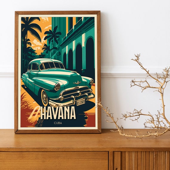 Havana Cuba Vintage Travel Poster, Latin America