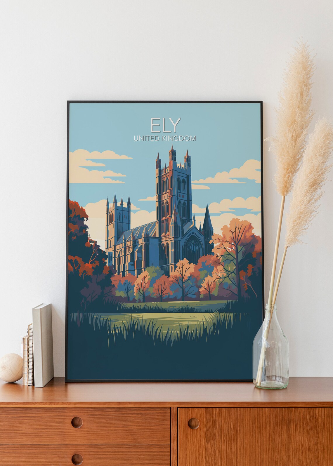 Ely Cathedral United Kingdom Gothic Landmark Travel Art Poster - Image 3