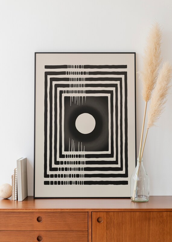 Boho Abstract Art Print, Neutral Modern Poster