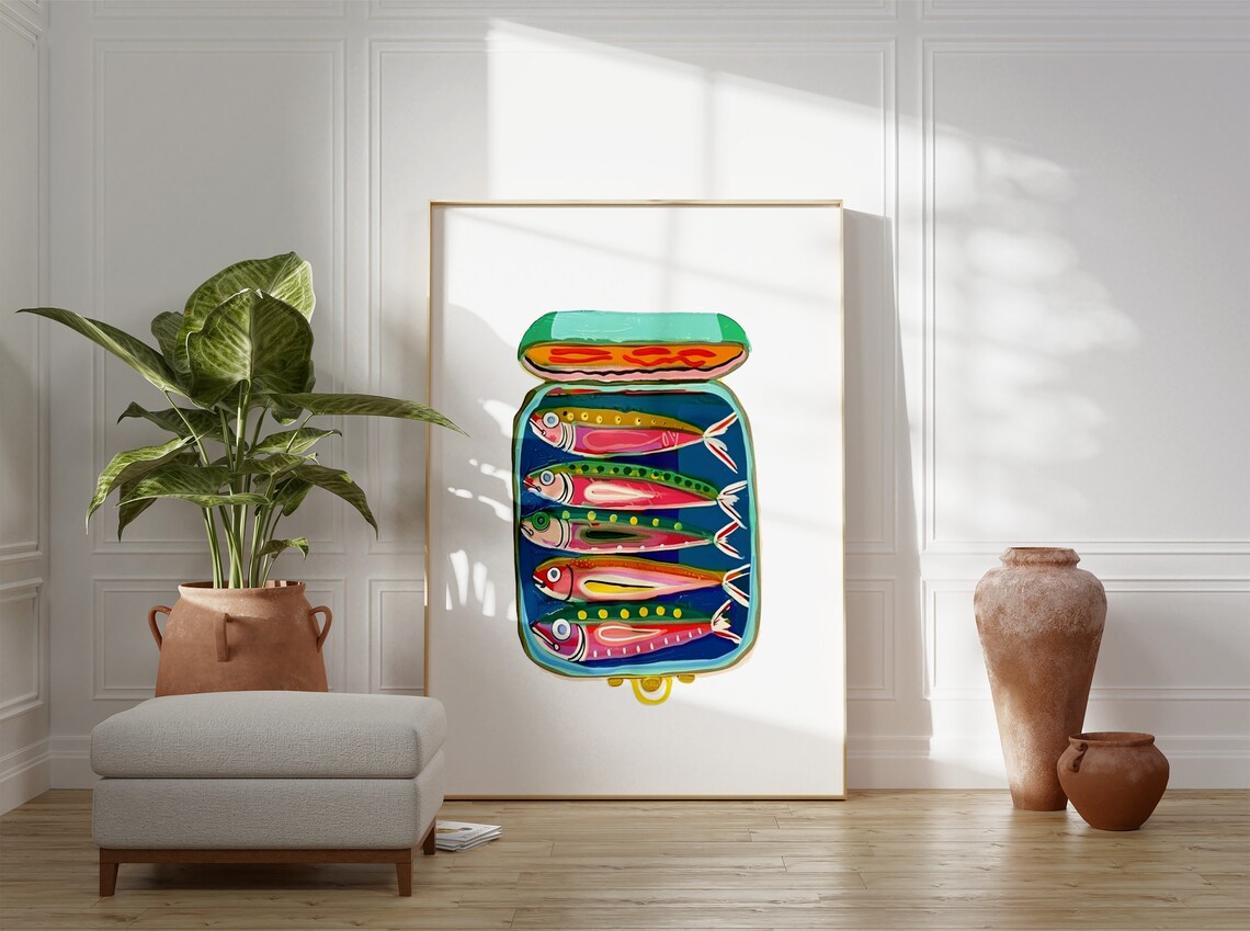 Sardines Vintage Kitchen Poster, Food Art Print - Image 3