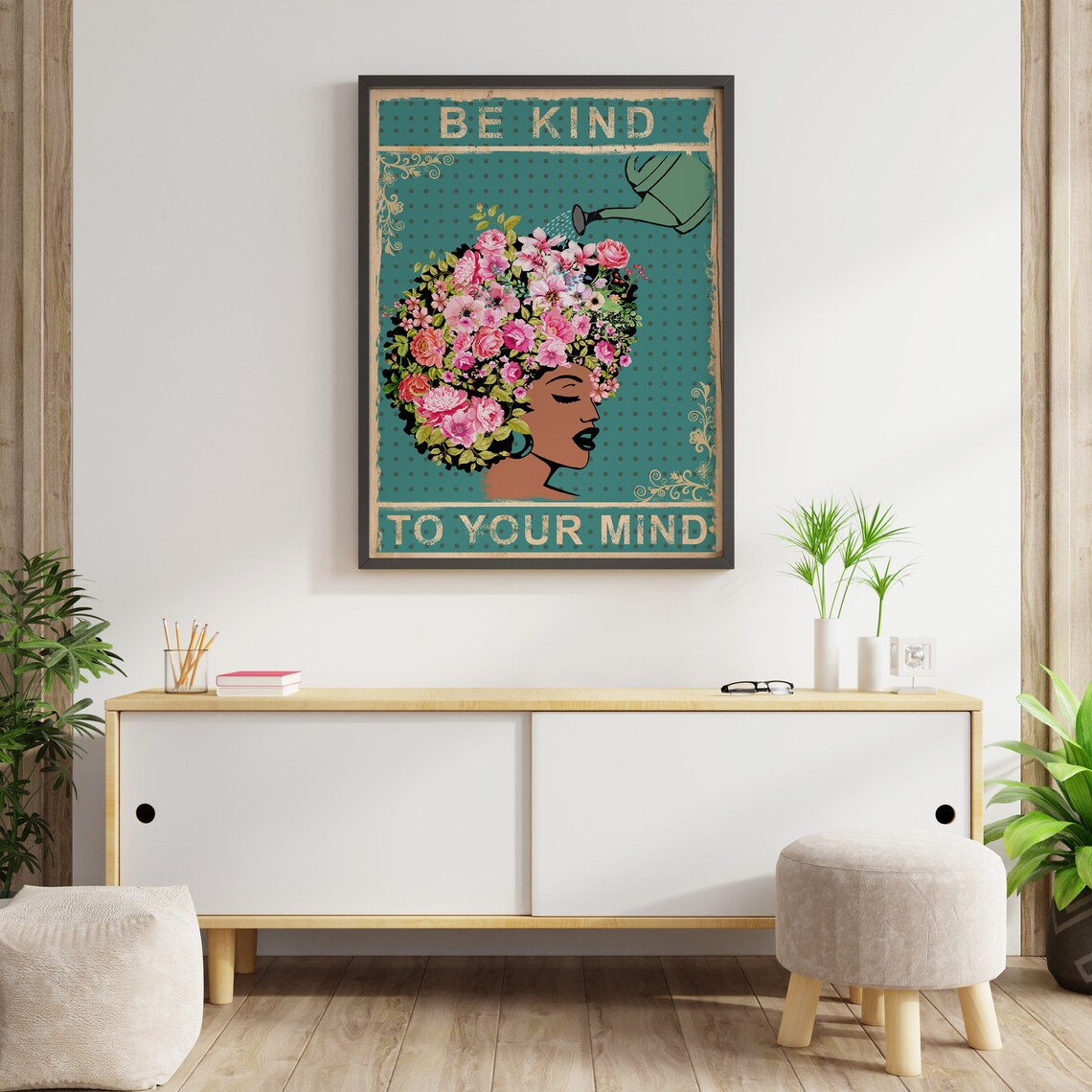 Be Kind To Your Mind Vintage Minimalist Art Print - Image 2