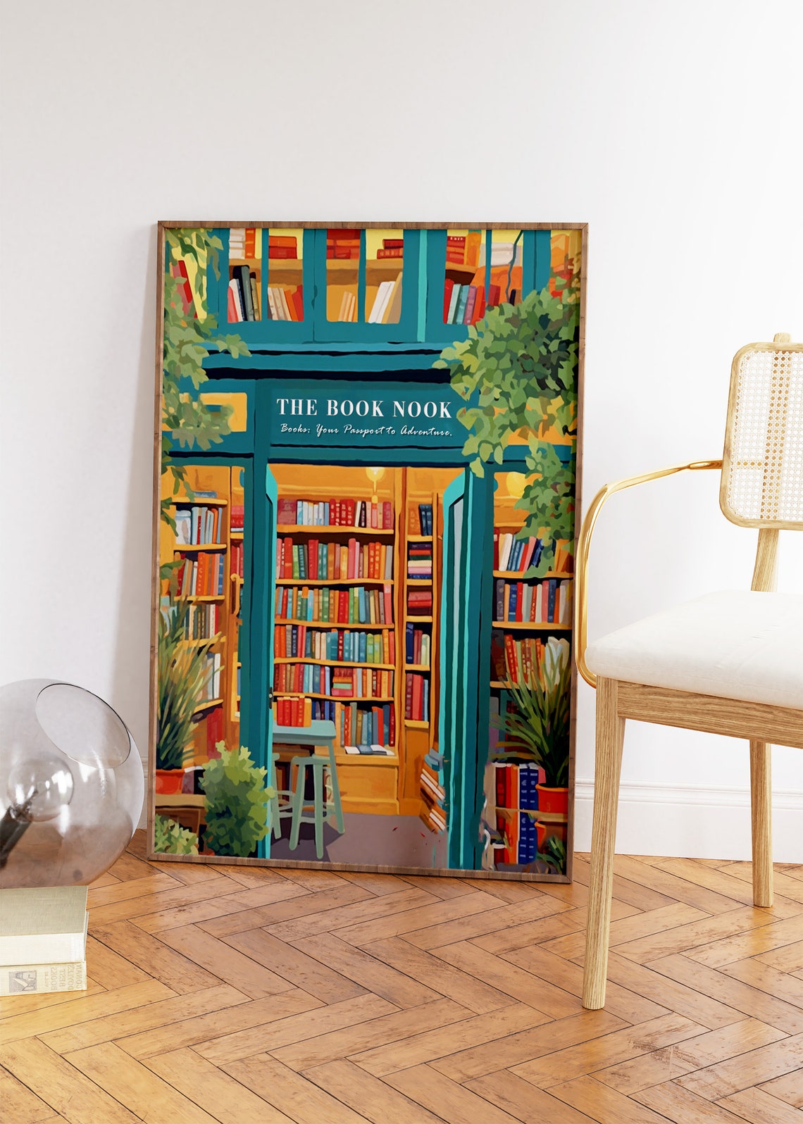 The Book Nook Cozy Bookstore Storefront Library Art Book Lover Poster - Image 2