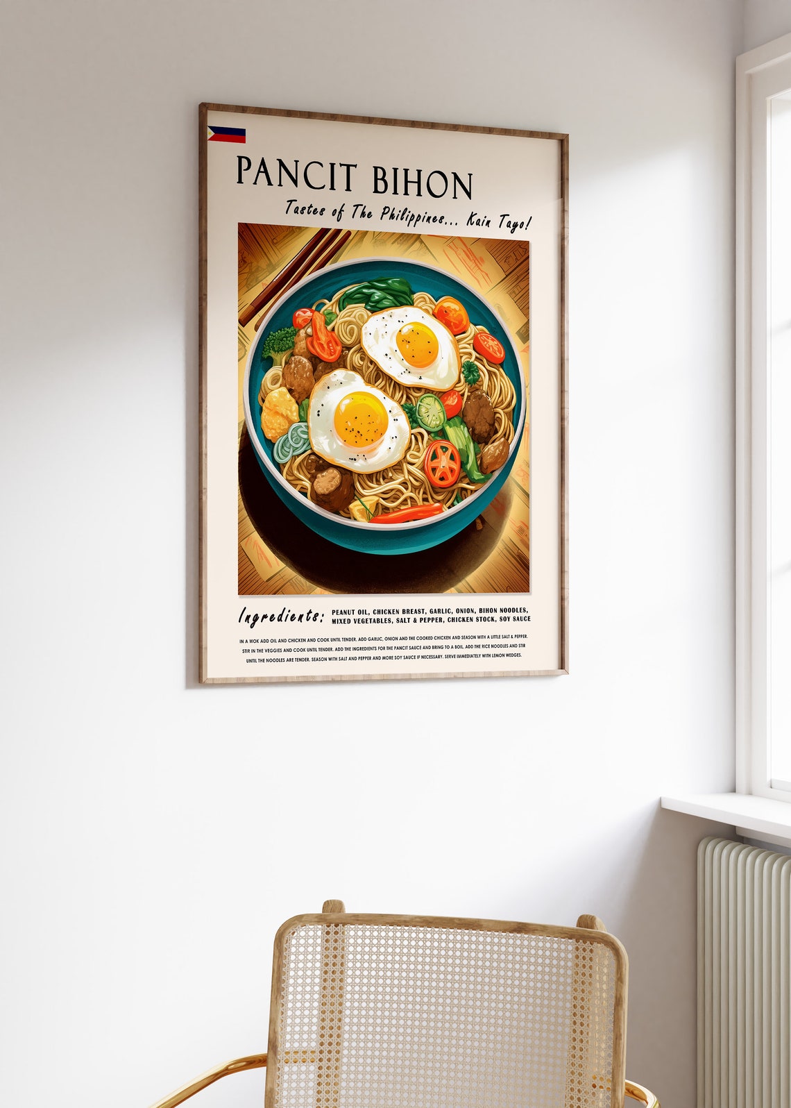 Pancit Bihon Filipino Food Poster Filipino Food Print Philippines Food Art Kitchen Decor Asian Poster Asian Decor Print Food Gift - Image 3