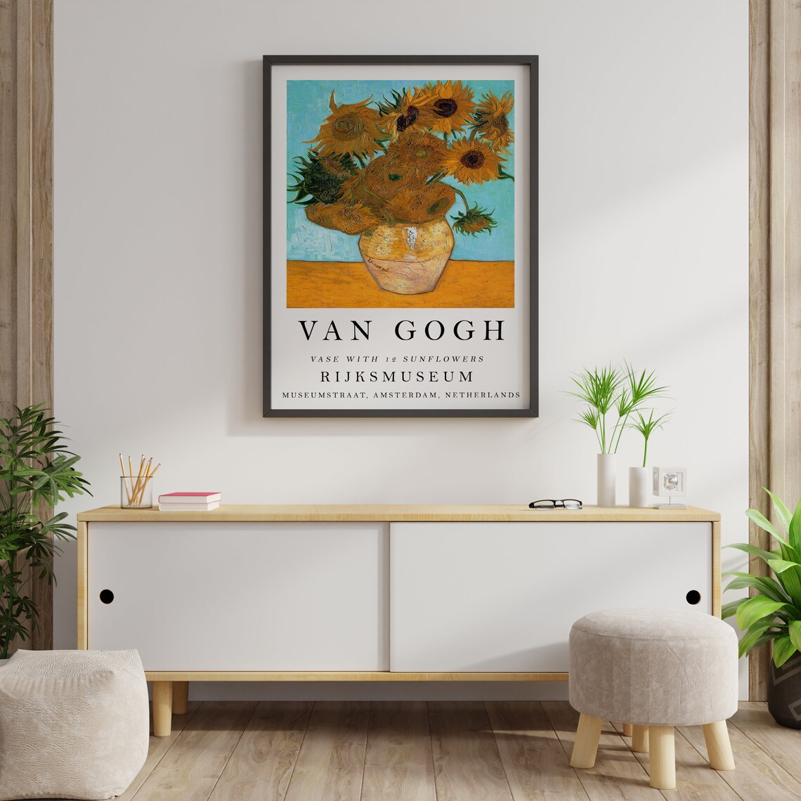 Van Gogh Vase with 12 Sunflowers Rijksmuseum Amsterdam Museum Poster - Image 2
