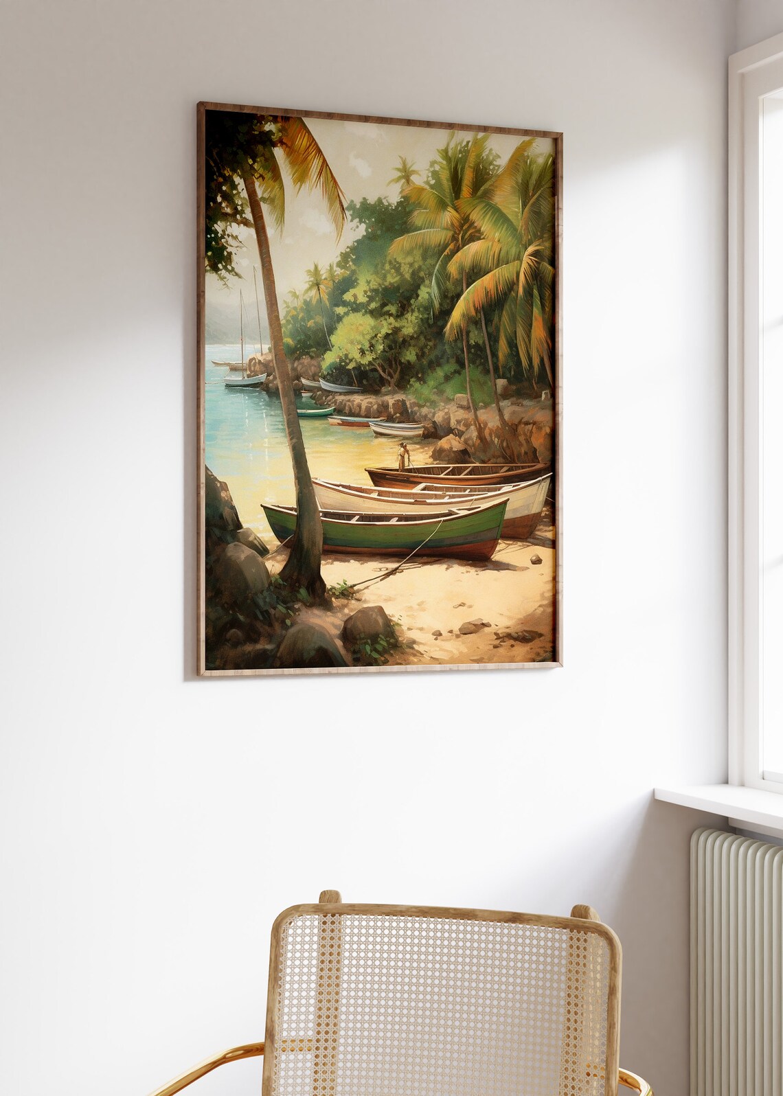 Caribbean Tropical Floral Scenery Art Print - Image 3