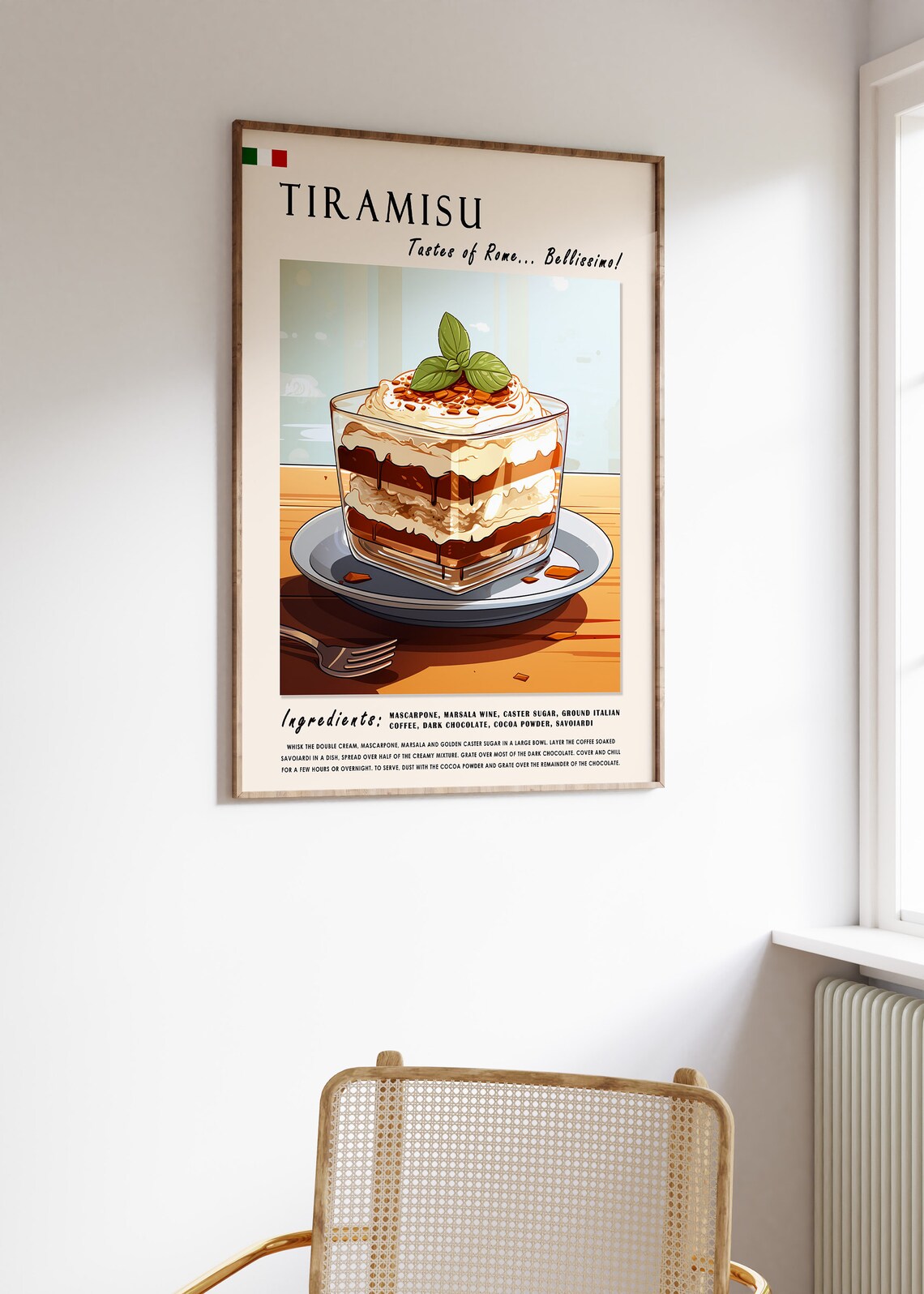 Tiramisu Italian Dessert Kitchen Art Print - Image 3