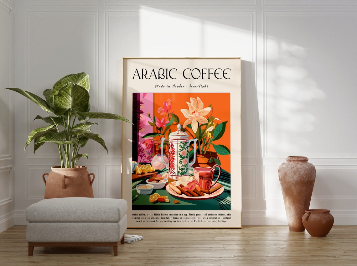 Arabic Coffee Middle Eastern Coffee Pot Vintage Kitchen Poster - Image 4