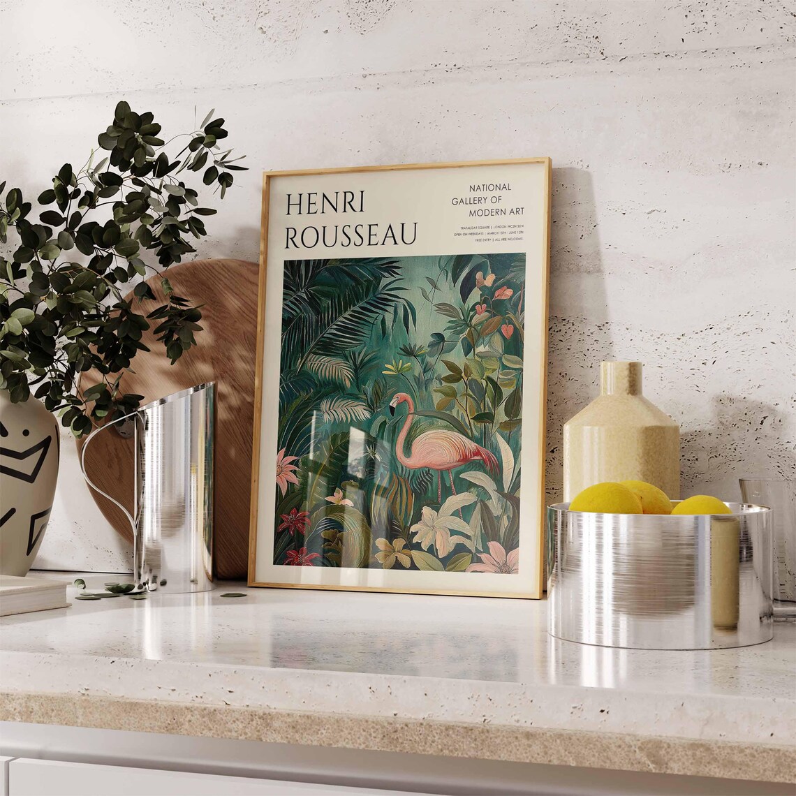 Henri Rousseau Flamingo Among Red Lilies Dark Jungle Exhibition Poster - Image 3