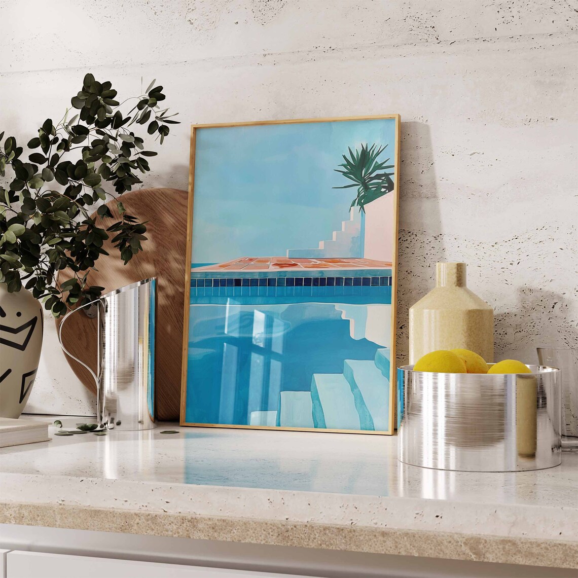 Swimming Pool Art Print, Summer Water Art - Image 3