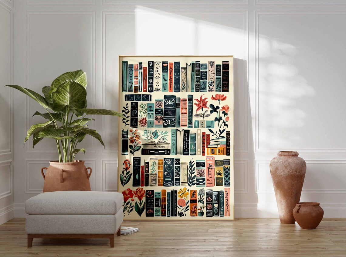 Vintage Library Poster, Retro Book Lovers Art - Image 4