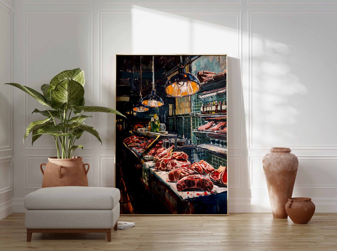 Vintage Butcher Shop Poster, Retro Kitchen Art Print - Image 3