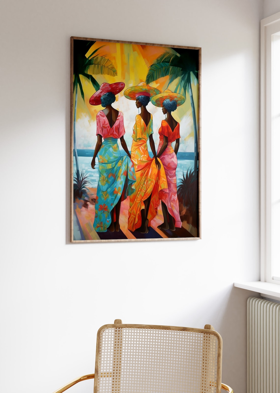 Caribbean Tropical Scenery Poster, Floral Decor - Image 2