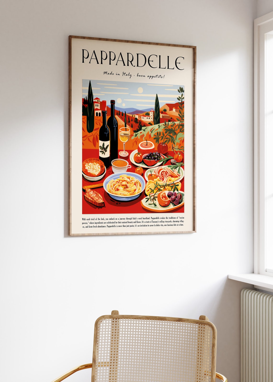 Pappardelle Made in Italy Pasta Feast Poster Tuscan Kitchen Decor Art - Image 3