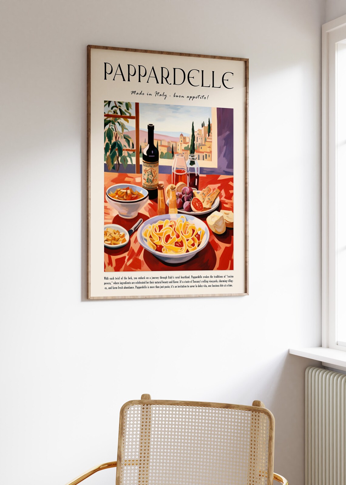 Pappardelle Made in Italy Tuscan Table Vintage Food Art Poster - Image 2