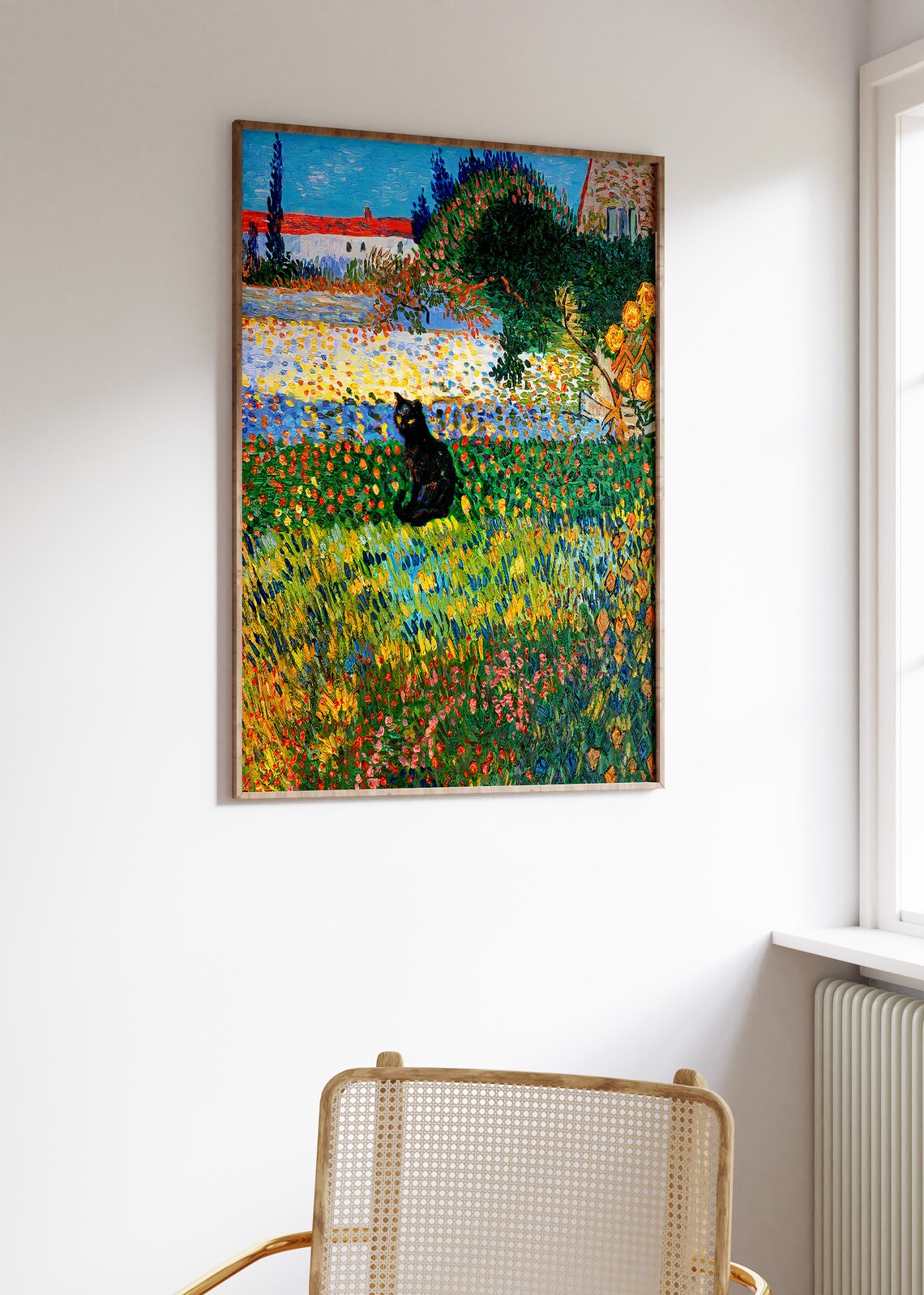 Van Gogh Cat Print, Garden at Arles Poster - Image 2