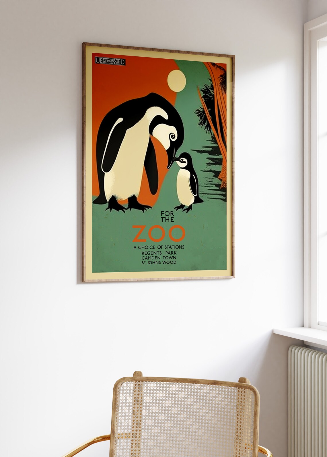 Vintage London Zoo Penguins Retro Travel Poster - Image 3
