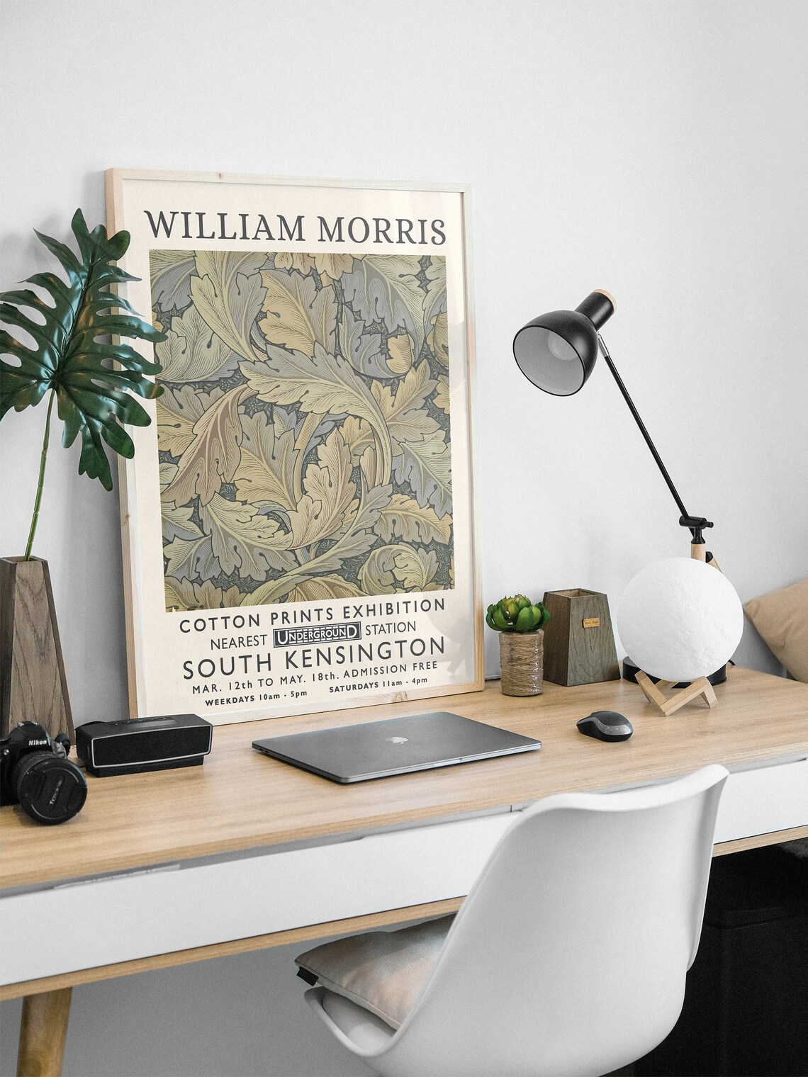 William Morris Acanthus Leaf Cotton Prints Exhibition Vintage Poster - Image 2