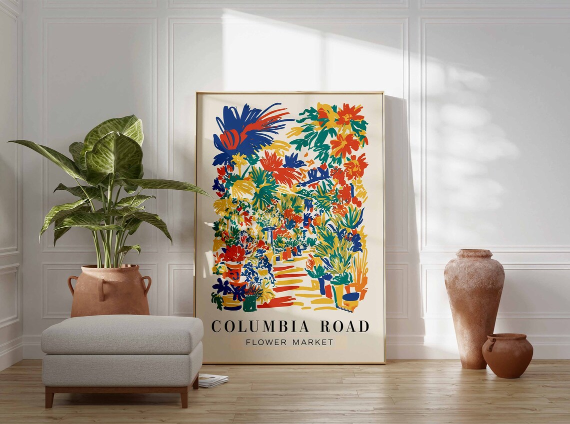 Columbia Road Flower Market Colorful Florist Street Art Poster - Image 3