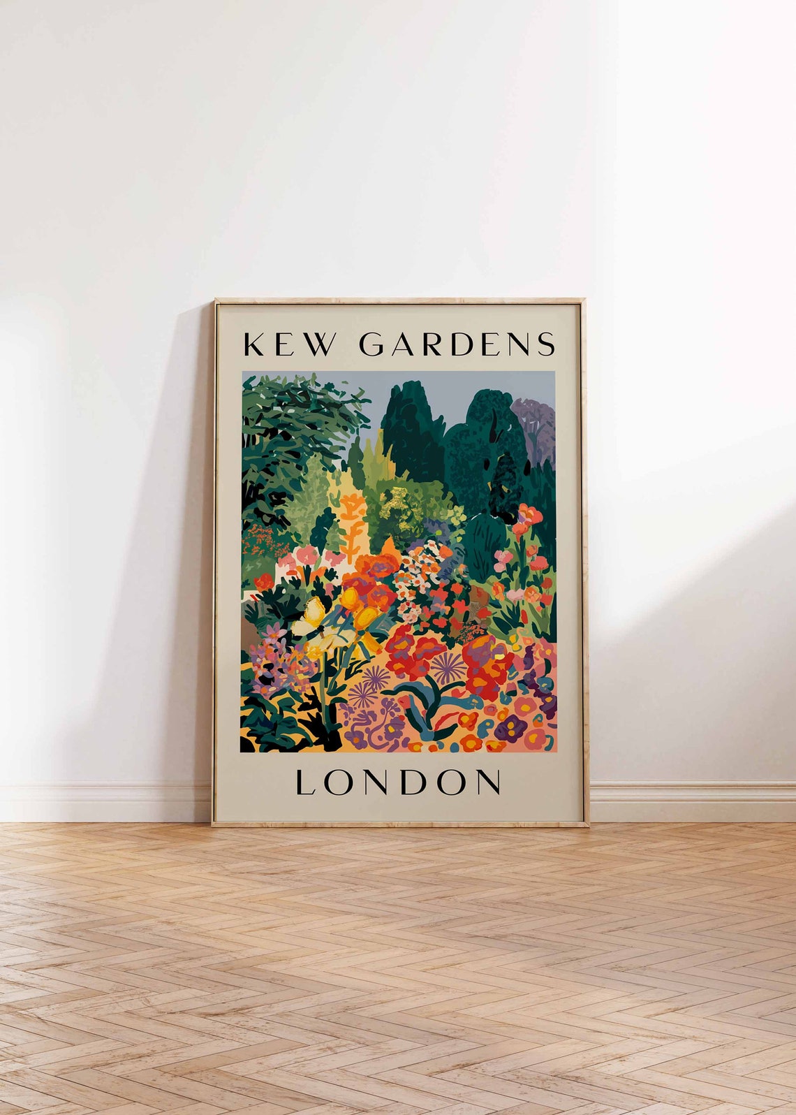 Kew Gardens Vibrant Colorful Flower Bed London Botanical Poster - Image 2