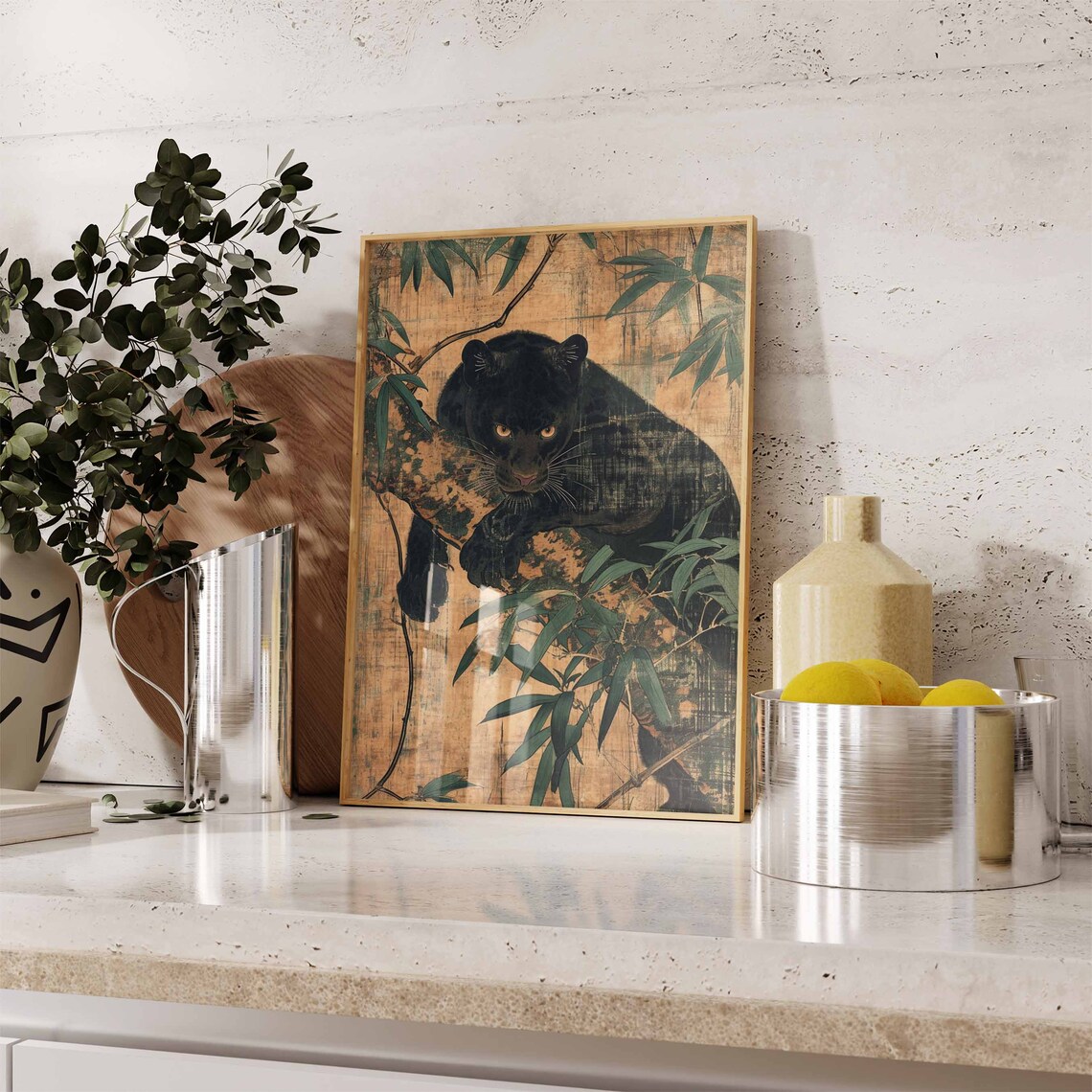 Panther Print Tiger Poster, Vintage Animal Art - Image 3