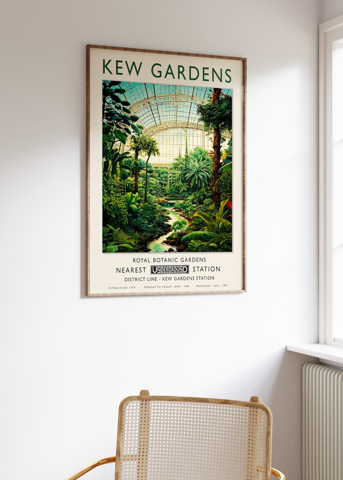 Kew Gardens London Botanical Travel Poster Print - Image 3