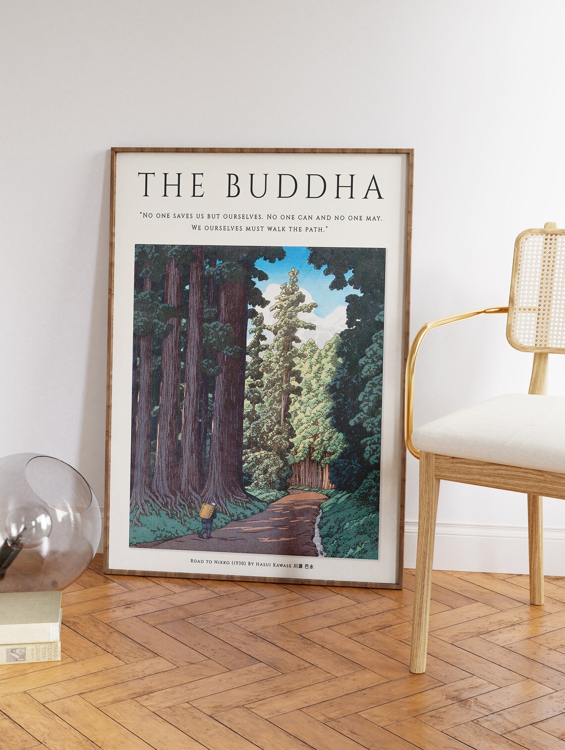 Buddha Japanese Spiritual Floral Art Print - Image 2