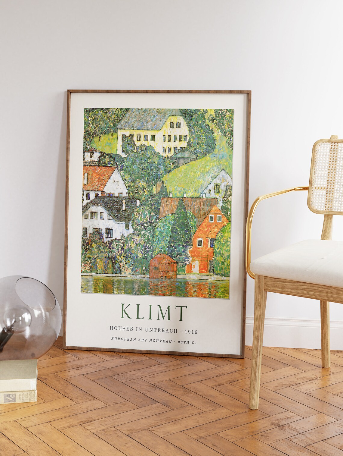 Gustav Klimt Houses at Unterach 1916 Art Nouveau Classic Poster - Image 2