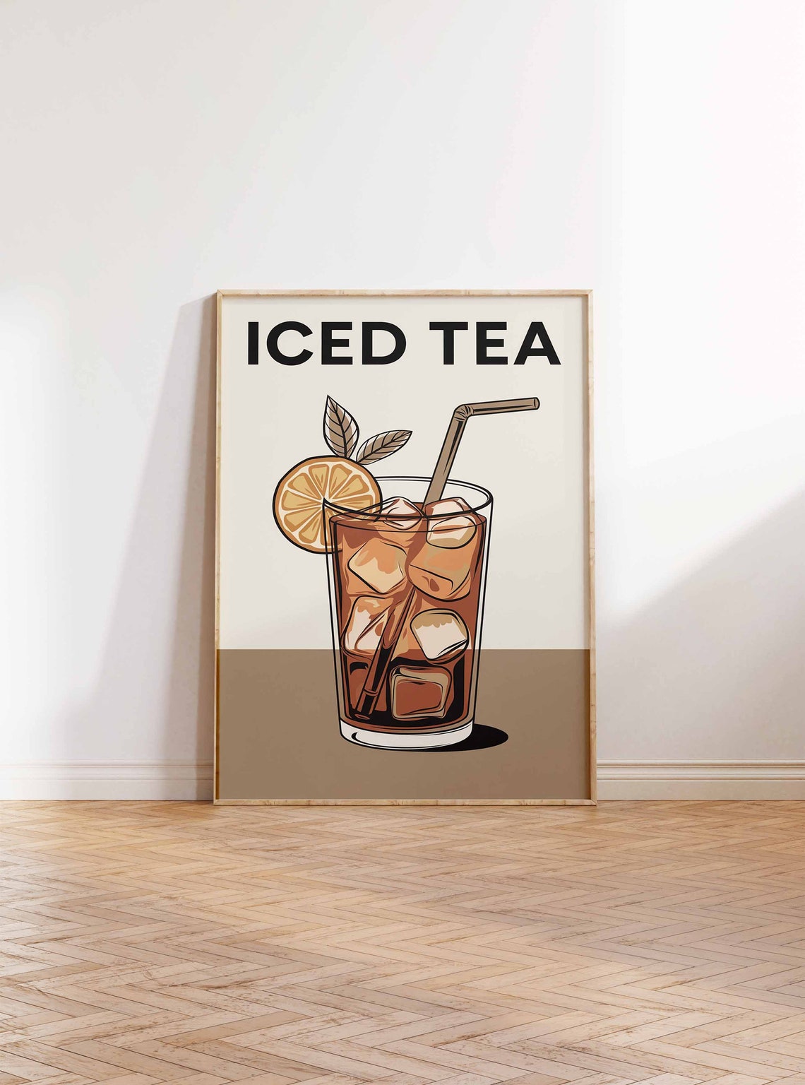 Iced Tea Bold Retro Lemon Slice Vintage Kitchen Cafe Decor Poster - Image 2