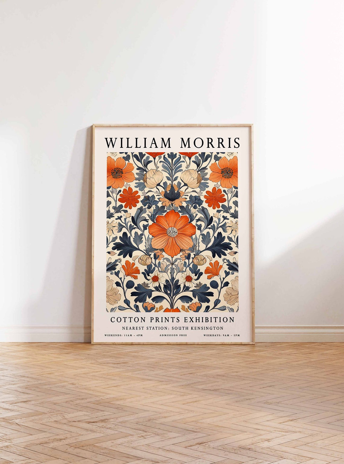 William Morris Burnt Orange Poppy Pattern Botanical Art Poster - Image 2